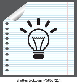 light sign ideas (lightbulb), web icon. vector design