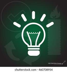 light sign ideas (lightbulb), web icon. vector design