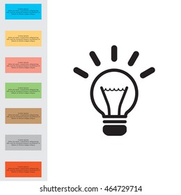 light sign ideas (lightbulb), web icon. vector design