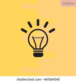 light sign ideas (lightbulb), web icon. vector design