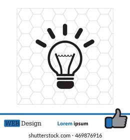 light sign ideas (lightbulb), web icon. vector design