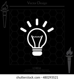 light sign ideas (lightbulb), web icon. vector design