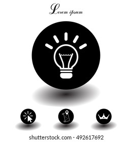 light sign ideas (lightbulb), web icon. vector design