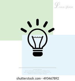 light sign ideas (lightbulb), web icon. vector design