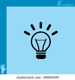 light sign ideas (lightbulb), web icon. vector design