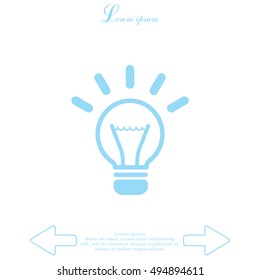 light sign ideas (lightbulb), web icon. vector design