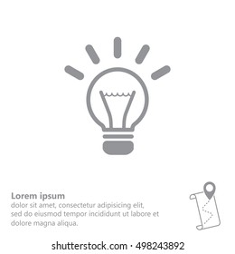 light sign ideas (lightbulb), web icon. vector design