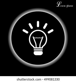light sign ideas (lightbulb), web icon. vector design