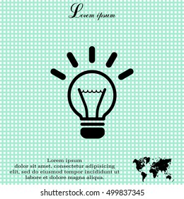 light sign ideas (lightbulb), web icon. vector design
