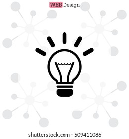 light sign ideas (lightbulb), web icon. vector design