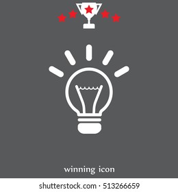 light sign ideas (lightbulb), web icon. vector design