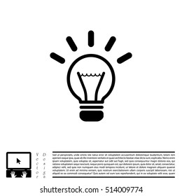 light sign ideas (lightbulb), web icon. vector design
