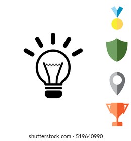 light sign ideas (lightbulb), web icon. vector design