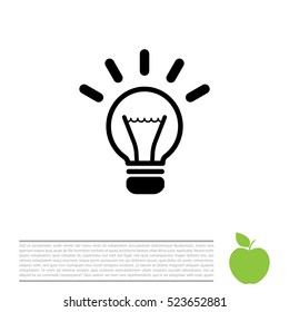 light sign ideas (lightbulb), web icon. vector design