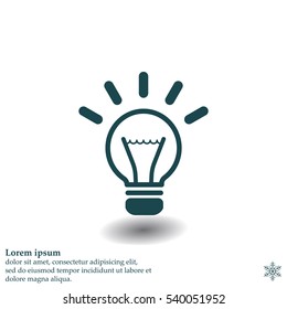 light sign ideas (lightbulb), web icon. vector design