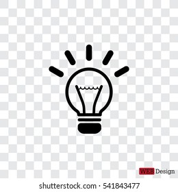 light sign ideas (lightbulb), web icon. vector design
