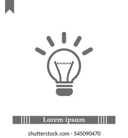 light sign ideas (lightbulb), web icon. vector design