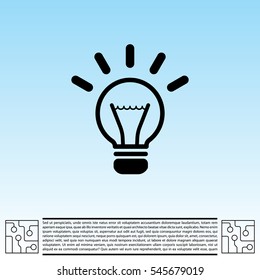 light sign ideas (lightbulb), web icon. vector design