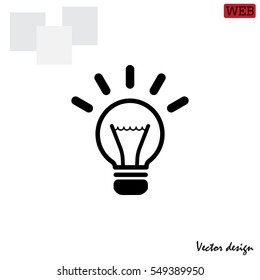 light sign ideas (lightbulb), web icon. vector design