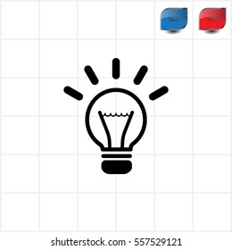 light sign ideas (lightbulb), web icon. vector design