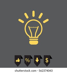 light sign ideas (lightbulb), web icon. vector design