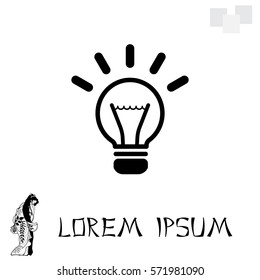 light sign ideas (lightbulb), web icon. vector design