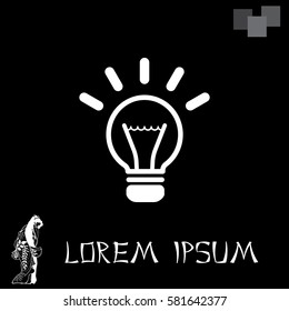 light sign ideas (lightbulb), web icon. vector design