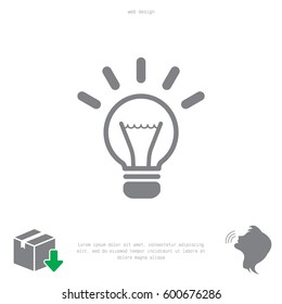 light sign ideas (lightbulb), web icon. vector design