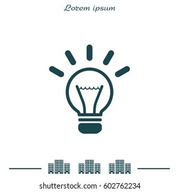 light sign ideas (lightbulb), web icon. vector design