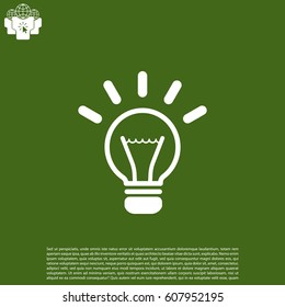 light sign ideas (lightbulb), web icon. vector design