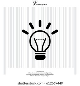 light sign ideas (lightbulb), web icon. vector design