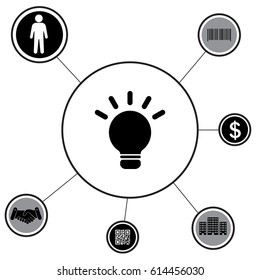 light sign ideas, web icon. vector design