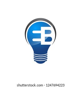 Light sign logo, Vector Illustration for print or web design. Logo template. Inscription "idea" inside lamp