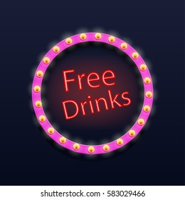light sign on dark
