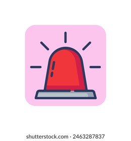 Light signal lamp line icon. Police, emergency, ambulance outline sign. Work safety and protection concept. Vector illustratio, symbol element for web design and apps