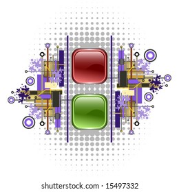 light signal, red and green buttons