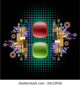 light signal, red and green buttons
