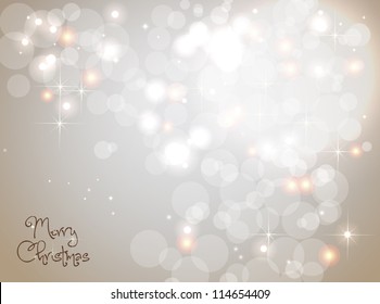 Light silver abstract Christmas background with white snowflakes