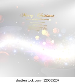 Light silver abstract Christmas background with white snowflakes for Xmas background design