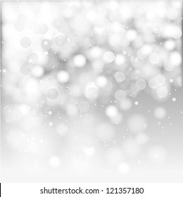 Light silver abstract Christmas background with white snowflakes