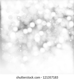 Light silver abstract Christmas background with white snowflakes