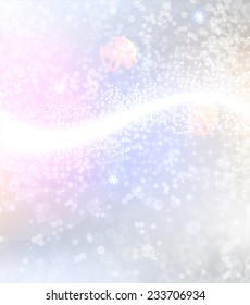 Light Silver Abstract Christmas Background with White Snowflakes 