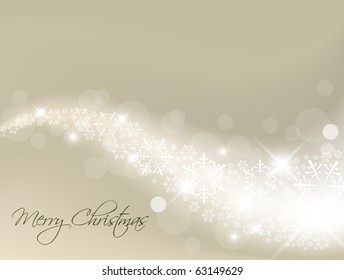 Light silver abstract Christmas background with white snowflakes