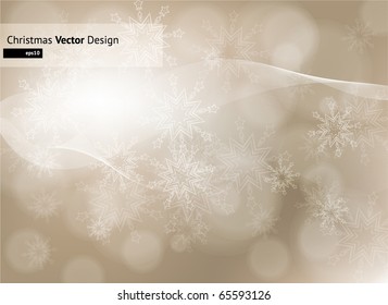 Light silver abstract Christmas background with white snowflakes