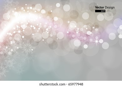 Light silver abstract Christmas background with white snowflakes