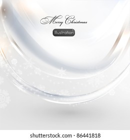 Light silver abstract Christmas background with white snowflakes