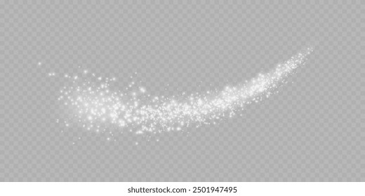 Light silver dust png. Light trail effect background. Christmas glowing dust background Christmas glowing light bokeh confetti and glitter texture overlay for your design.