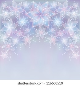 Light silver floral background with flower lily, greeting or invitation card. Vector illustration