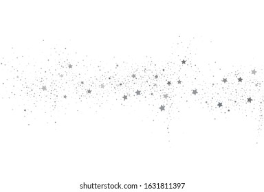 Light silver glitter confetti background. White holiday texture