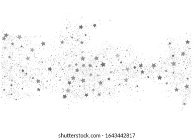 Light silver glitter confetti background. White holiday texture